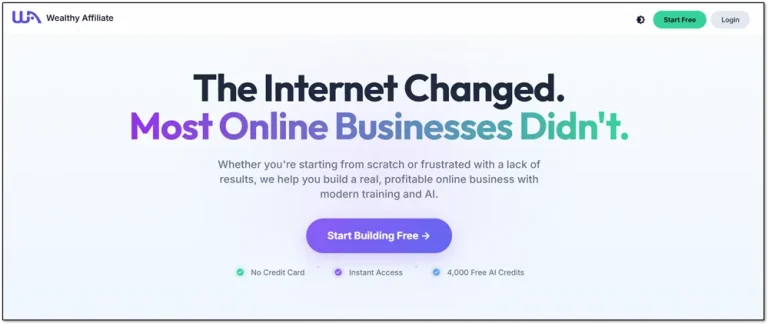 Wealthy Affiliate homepage Feb 2026