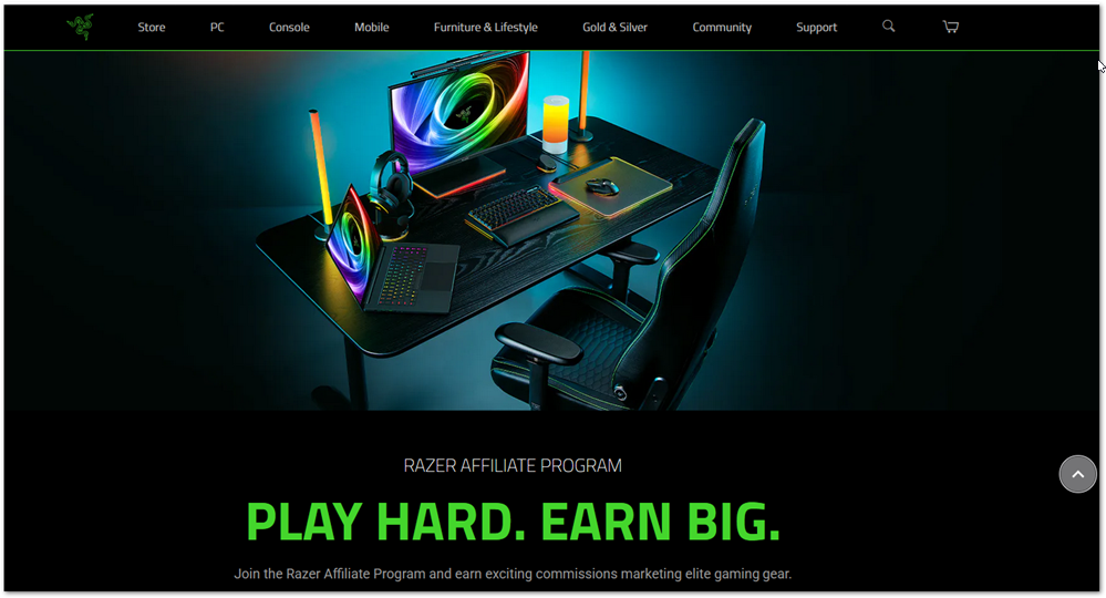Razer Affiliate program page