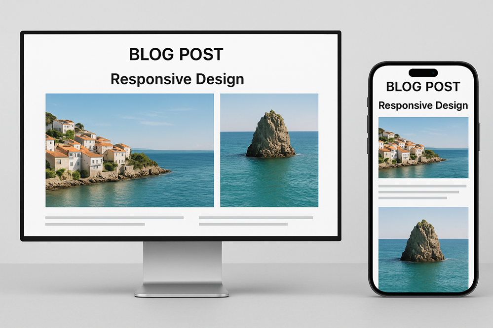 Comparison of image display on desktop versus mobile devices
