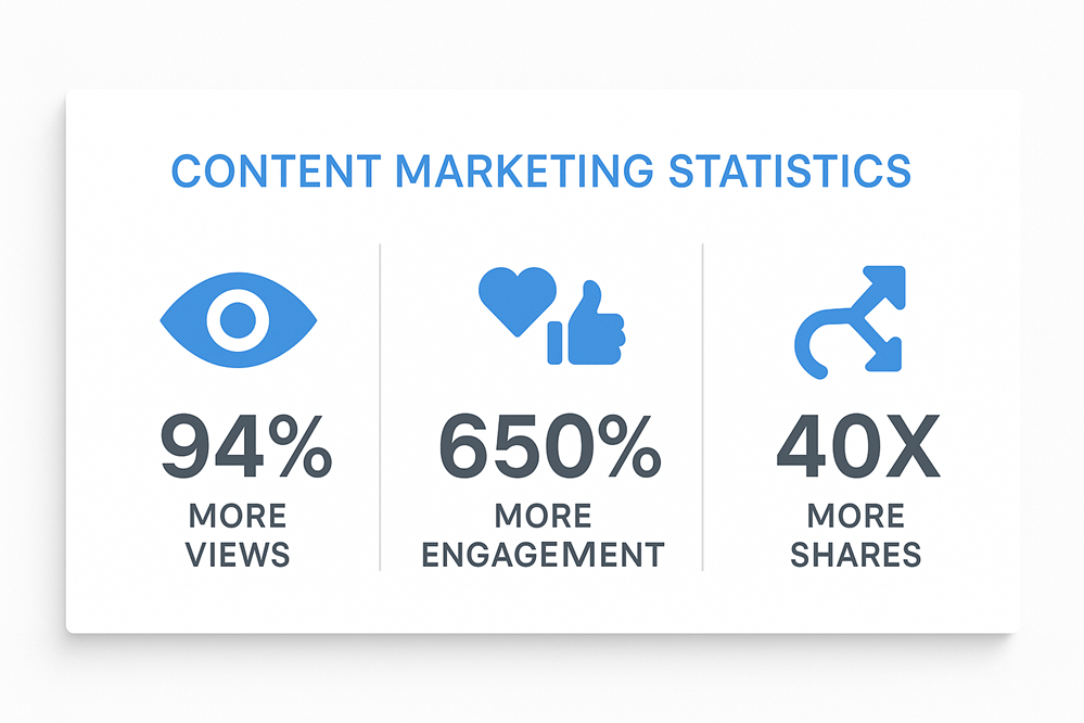 Infographic showing content marketing statistics