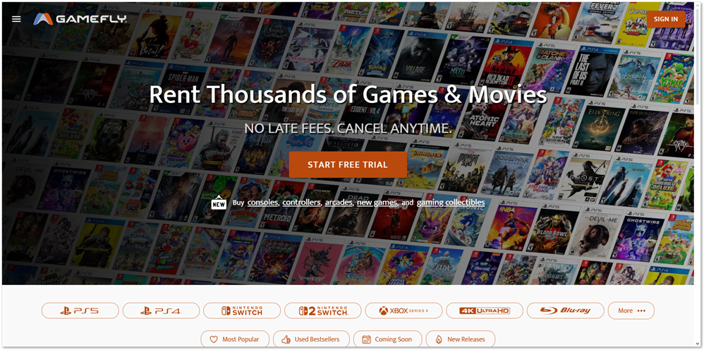 Gamefly website