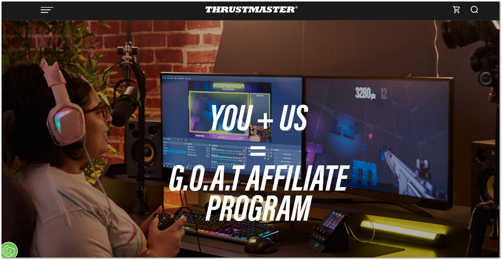 Thrustmaster affiliate program page
