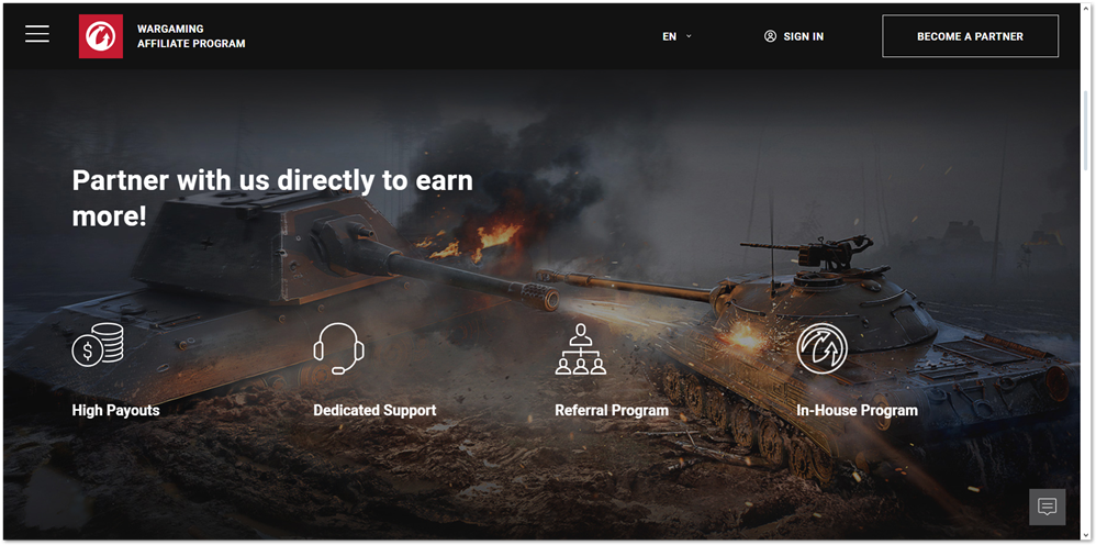 Wargaming.net affiliate program page