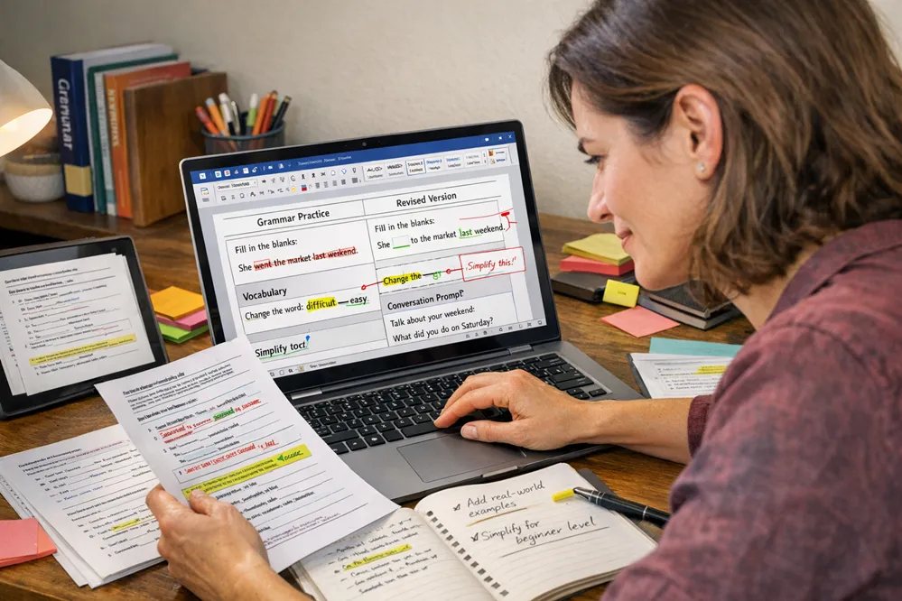 Editing ESL worksheets
