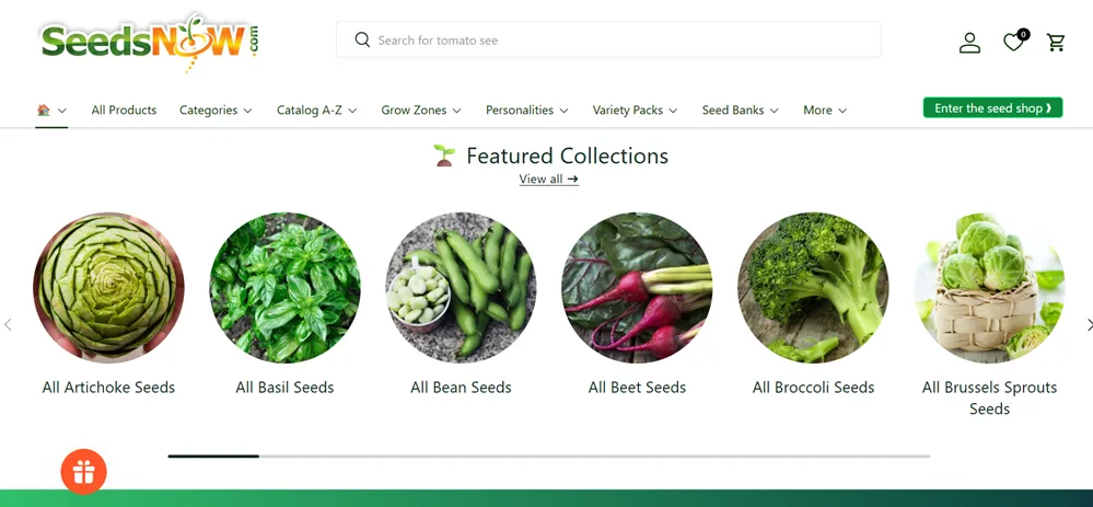 SeedsNow website. 