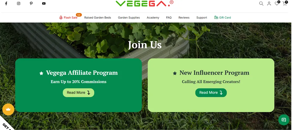 Vegega Affiliate program